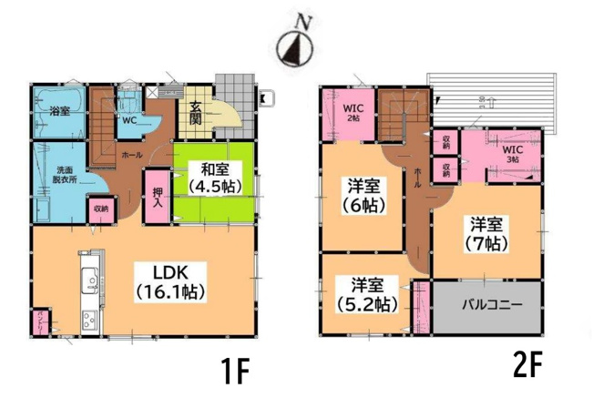 【間取り】 | 福岡市早良区有田7丁目1期　1号棟（全1棟）【仲介手数料無料・0円】 | 平日、土日祝日もお好きな日時にご見学可能です。お気軽にお問合せ下さい。