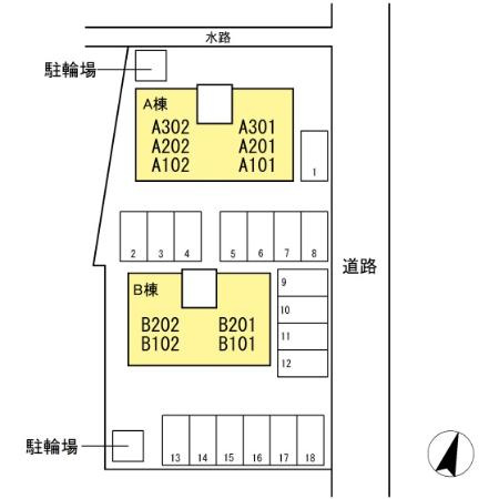 エクシード平野　A棟の区画図