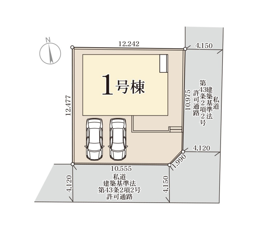 N・福岡市西区横浜2丁目第18-1棟（1号棟）の区画図|配置図（1号棟）