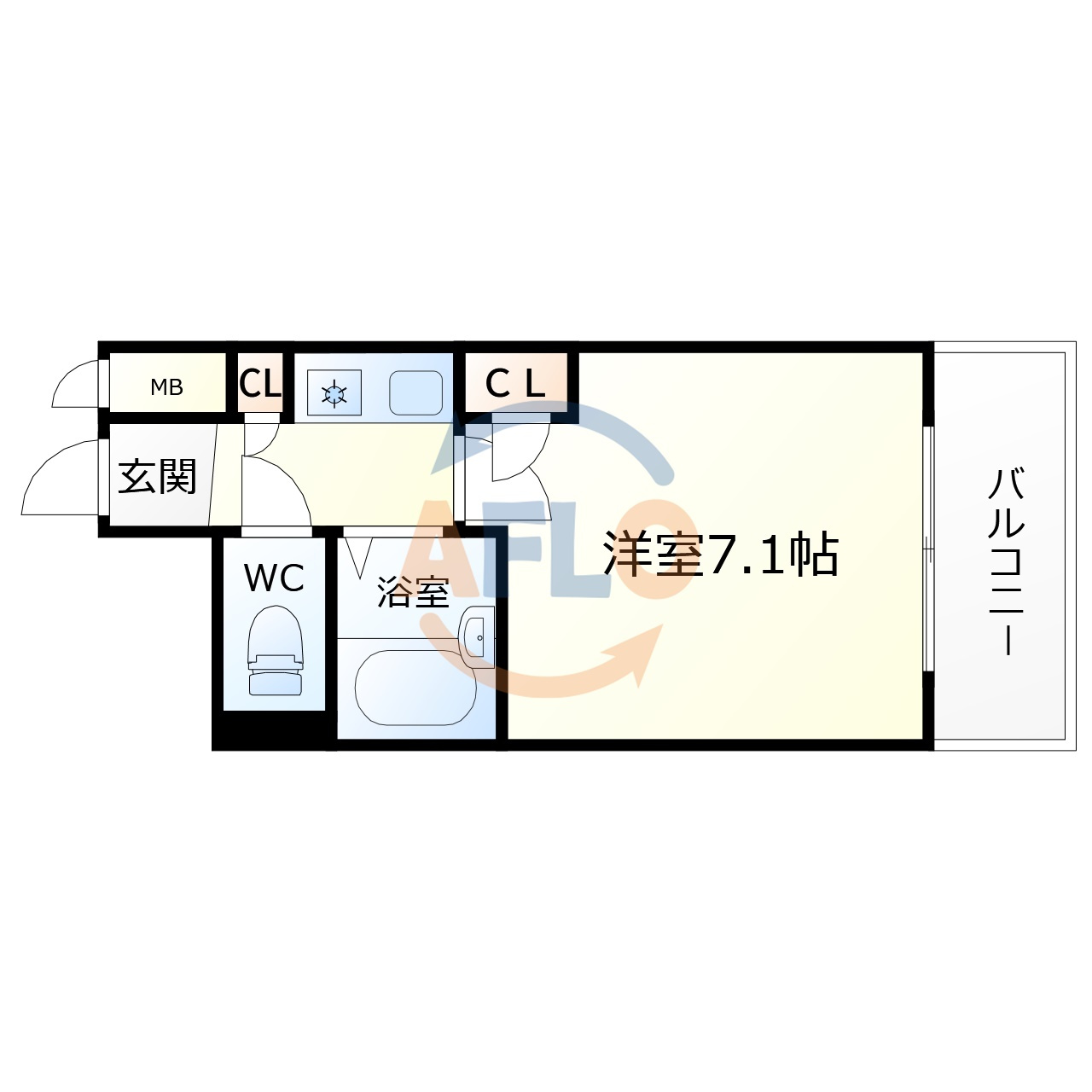 グリーンヒルズV番館　真田山小学校区の間取り|グリーンヒルズV番館　間取り