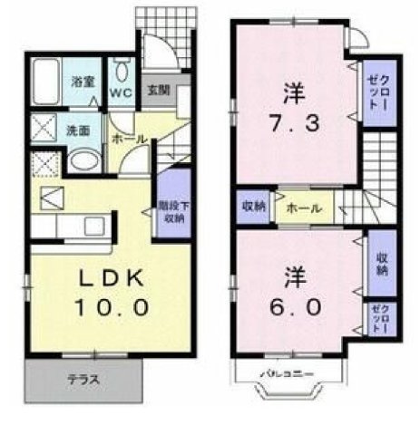 売アパート　宇都宮市雀の宮の間取り
