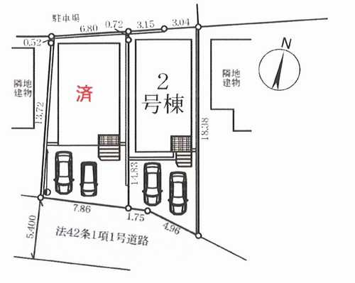 厚木市及川第10　新築戸建全2棟　2号棟の区画図