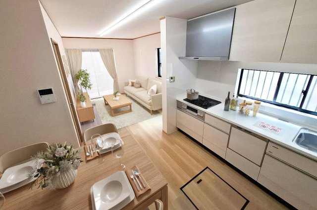 堺市中区深井北町の居間・リビング|LDK バーチャルステージング（実際には家具はついていません）