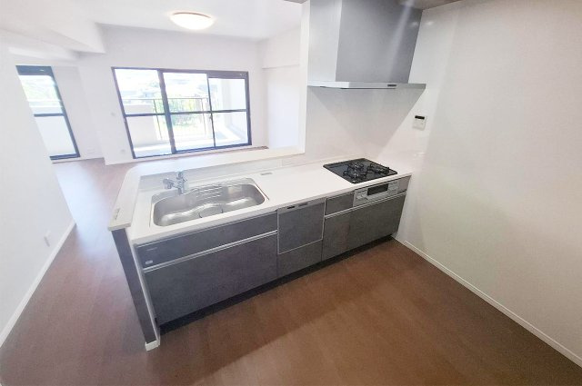 シティパーク北野田のキッチン|キッチン：システムキッチン新調済み。浄水器・食洗機付きです。