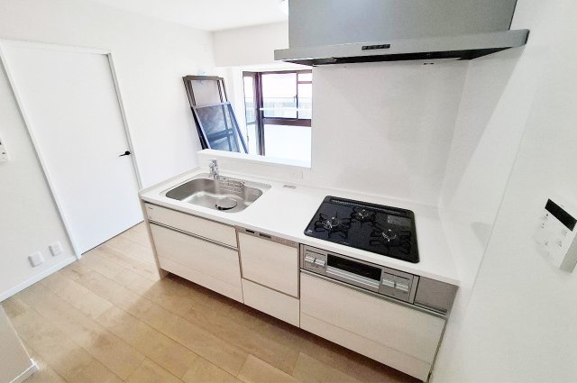 アグラード堺のキッチン|キッチン：食洗機付きシステムキッチン・キッチンパネル新調済み