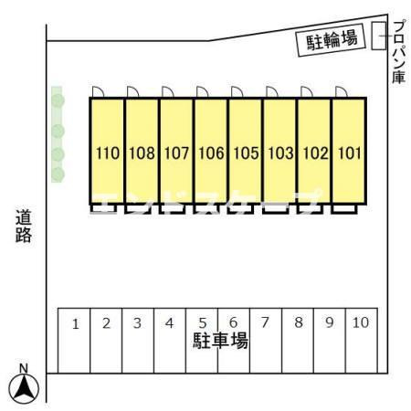 グリーンコート　壱番館の区画図|高崎、前橋、伊勢崎エリアのお部屋探しはエンドスケープまで！お客様の理想お聞かせ下さい♪
