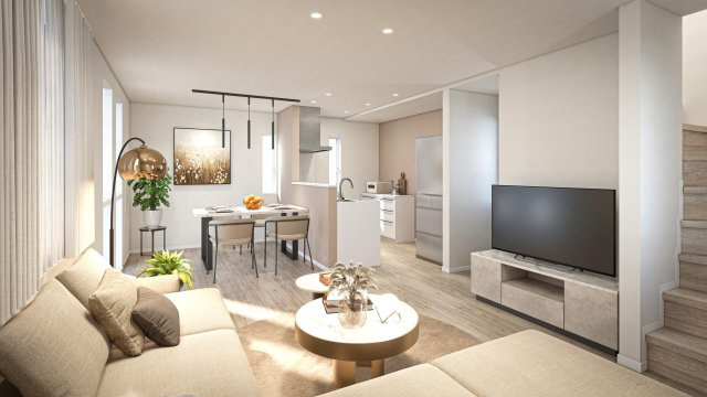 板橋区氷川町　駅近×省エネ　快適住宅　限定1棟の居間・リビング|イメージです