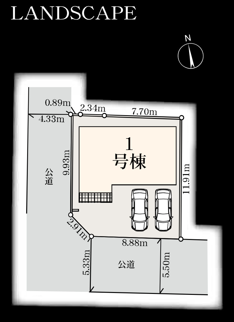 横浜市泉区下和泉4丁目 新築戸建て【仲介手数料無料】カースペース2台の区画図