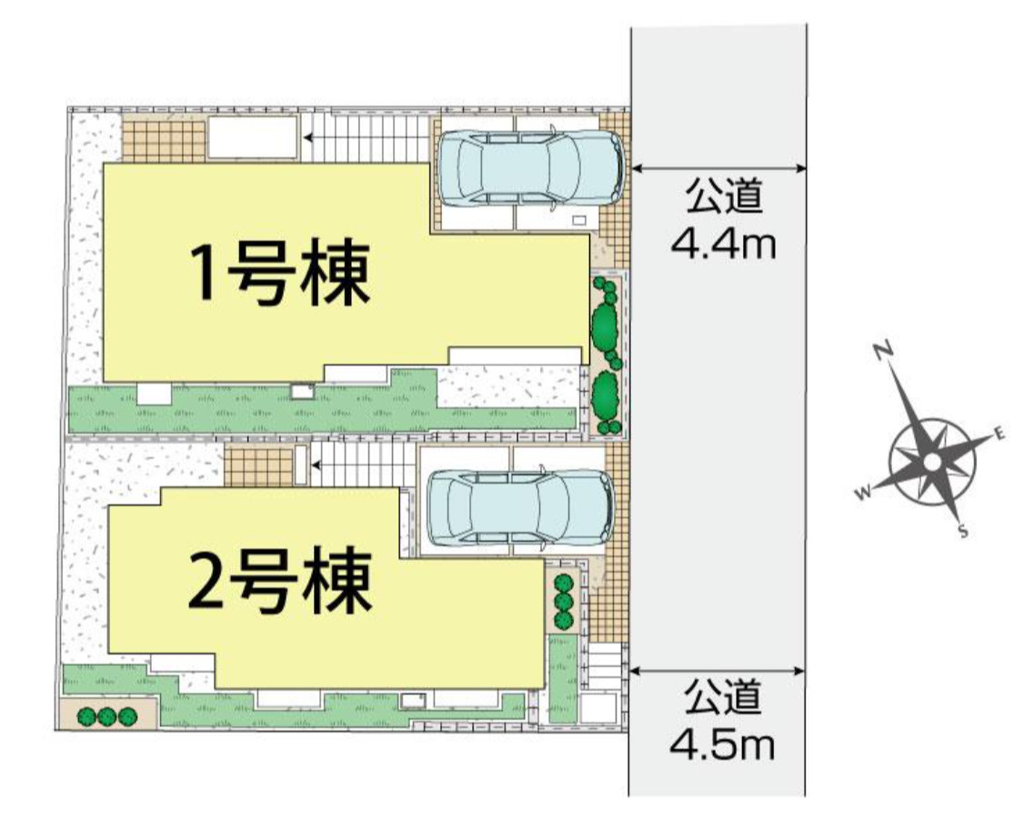 横浜市旭区中沢3丁目 新築戸建て【仲介手数料無料】の区画図