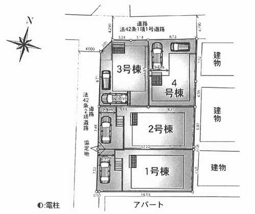 座間市入谷西第4　新築戸建全4棟　1号棟の区画図