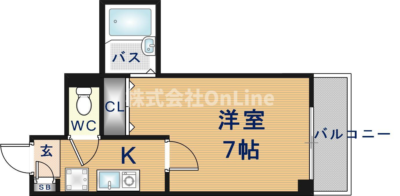 八尾市宮町１丁目の賃貸マンションの間取り
