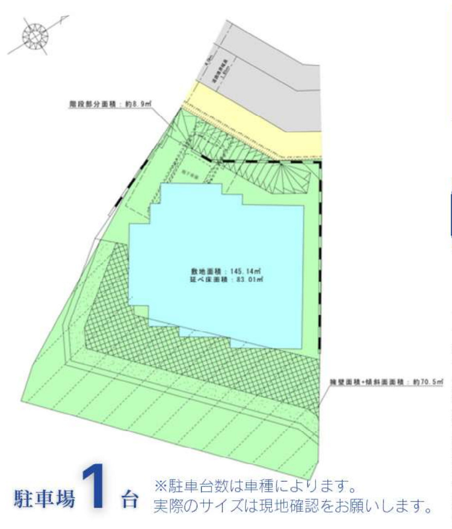 横浜市戸塚区戸塚町 新築戸建て【仲介手数料無料】の区画図