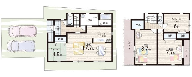 ●天理市柳本町　第7期　新築一戸建ての間取り|2号地