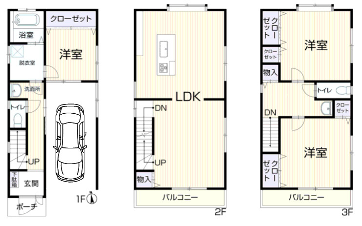 尼崎市食満　中古戸建の間取り