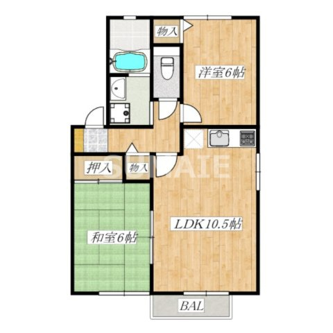 パティオの間取り|2LDKです☆