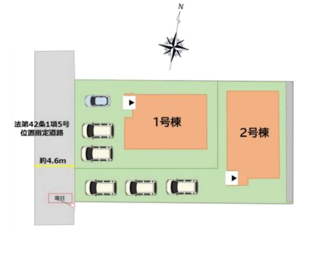 【区画図】 | 春日市天神山7丁目1期　1号棟（全2棟）【仲介手数料無料・0円】 | 区画図です。1号棟