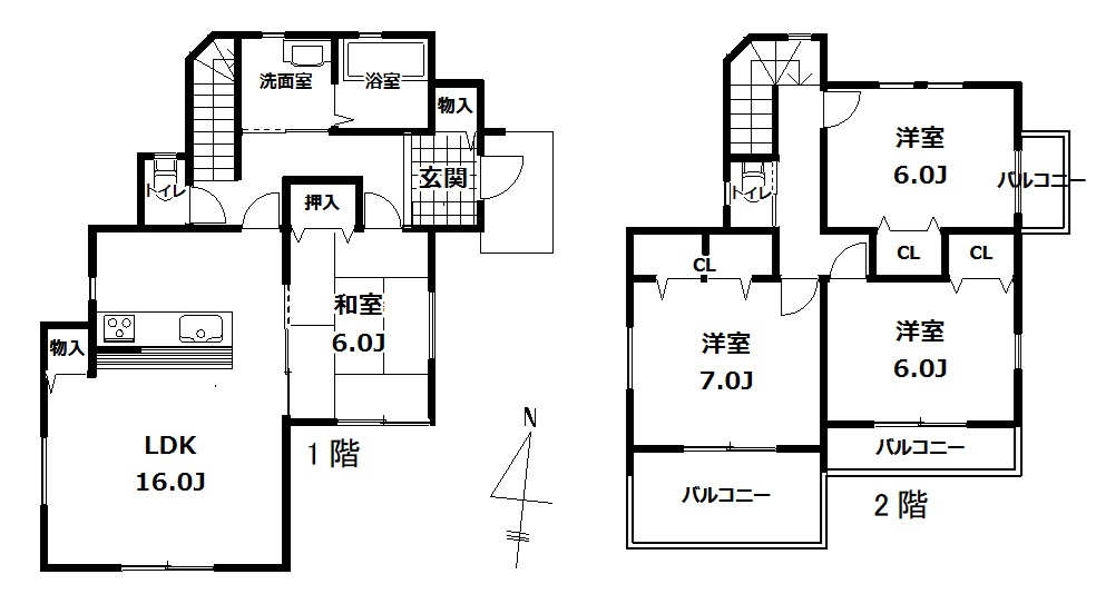 我孫子市高野山　中古戸建ての間取り