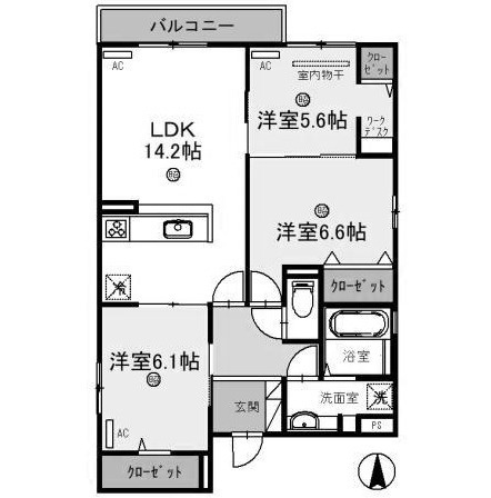 ヴェラ　アズールの間取り