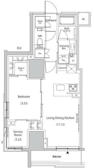 ザ・パークハビオ市ヶ谷イーストの間取り