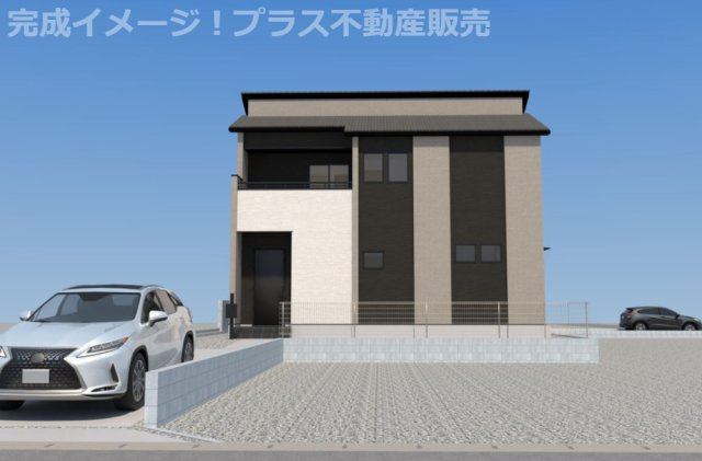 【外観】 | 福岡市西区周船寺2丁目2期　8号棟（全8区画）【仲介手数料無料・0円】 | 現地写真。プラス不動産販売なら、現場の全ての棟をまとめてご見学頂けます。