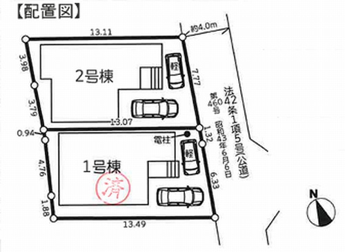 【仲介手数料０円】座間市南栗原3丁目3期　新築一戸建て　2号棟　全2棟の区画図|座間市南栗原3丁目3期　新築一戸建て　2号棟　全2棟