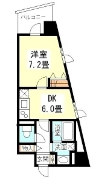 TKフラッツ渋谷　礼金0　1Fスーパー　駅近　常駐管理人の間取り