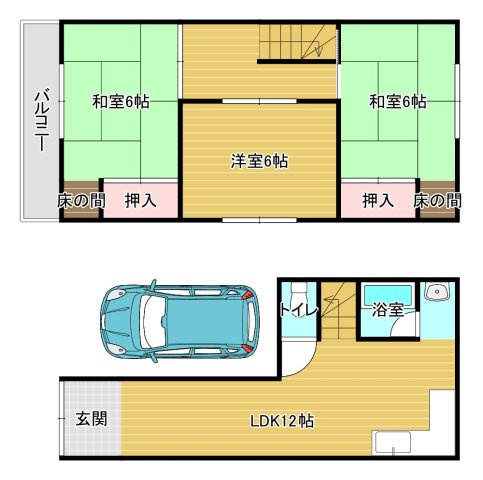 池尻中貸家の間取り