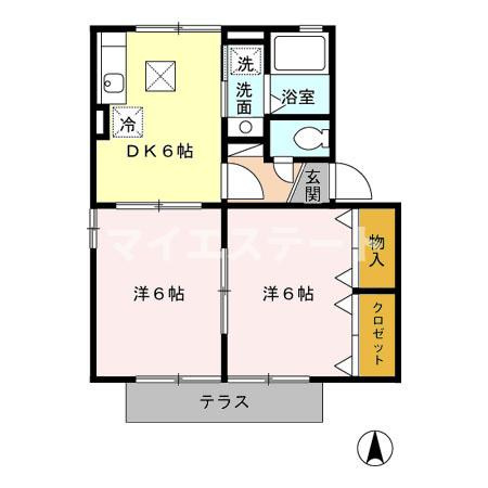 【間取り】 | アイリスガーデン菰池 B棟