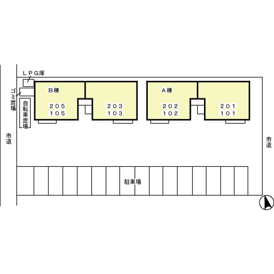 ポラリス Y・S Aの区画図
