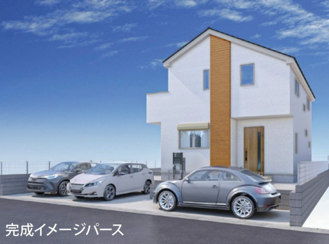 横浜市金沢区釜利谷東4丁目 新築戸建て【仲介手数料無料】カースペース3台の外観パース