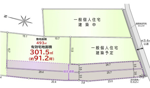 敷地面積149坪　売地　川越市笠幡