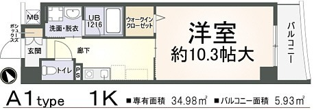 ﾆｭｰｻﾝﾗｲｽﾞ南春日丘の間取り
