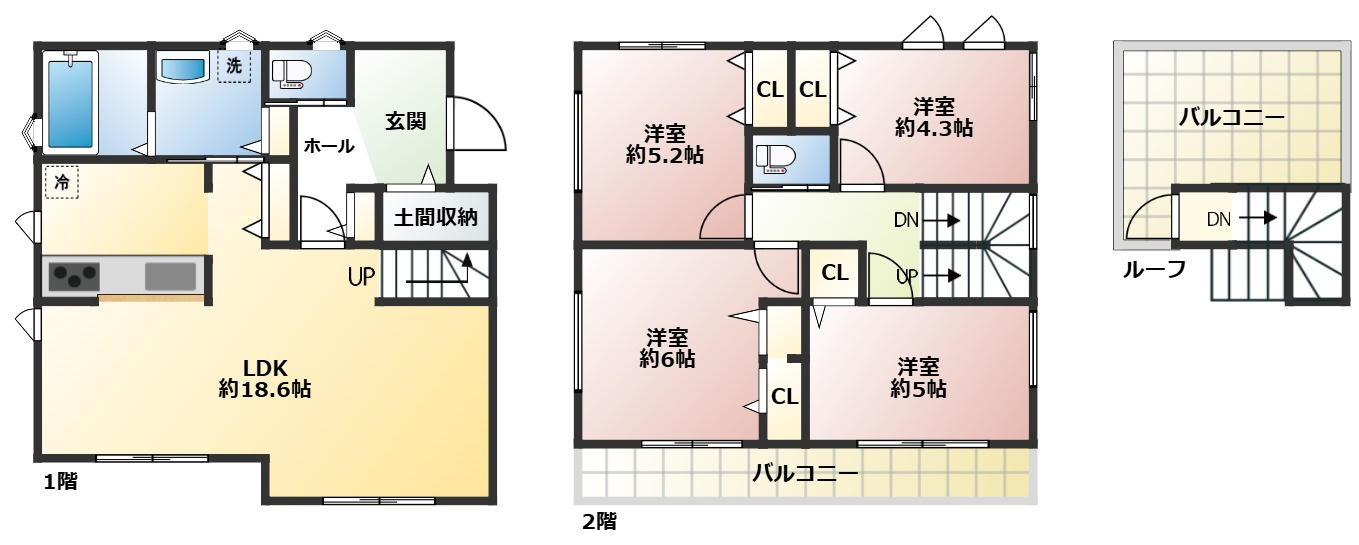 ～３階にルーフバルコニー　オーシャンビュー　～上宮田　新築戸建　残り２棟の画像