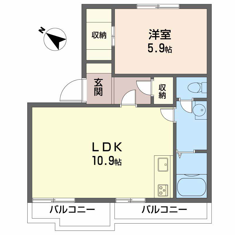 坂の久保ハイツAの間取り