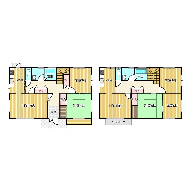 前橋市六供町四丁目　二世帯中古住宅の間取り