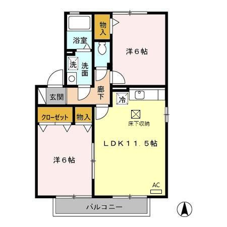 サンハイム B棟の間取り