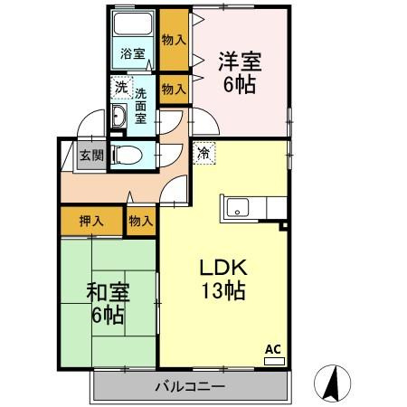 サンロイヤル　B棟の間取り