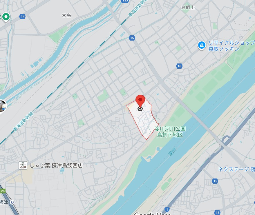 ソフィアコート鳥飼B棟の地図