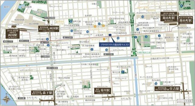 プラウドフラット錦糸町ウエストの地図| 