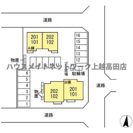 グランシャトー Ｂの区画図|配置図
