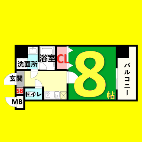 カレント茶屋が坂　名古屋市賃貸　仲介手数料無料の間取り