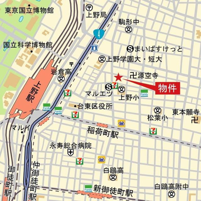 ＪＰ　ｎｏｉｅ　上野稲荷町の地図