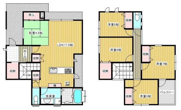 かつらぎ町西飯降　中古戸建の間取り