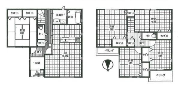 柏原市田辺２丁目　一戸建の間取り