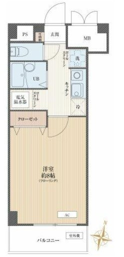 【間取り】 | ハウスTKA目白 | 南向きのお部屋なので、陽当たり・通風良好です！