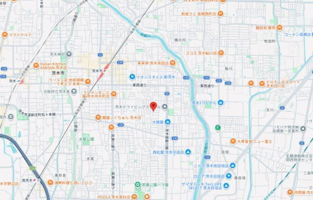 茨木市大池戸建の地図