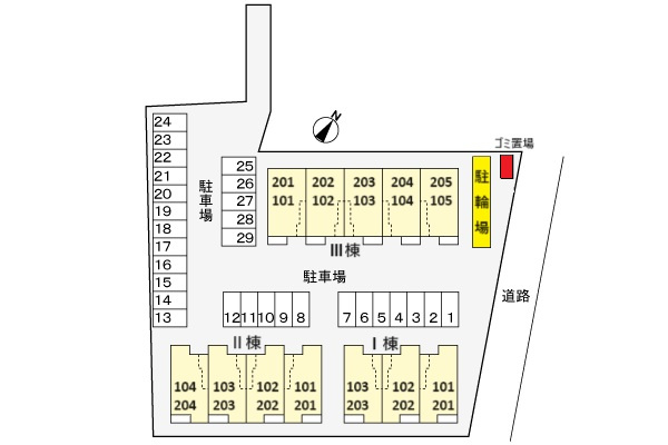 クレールAの区画図
