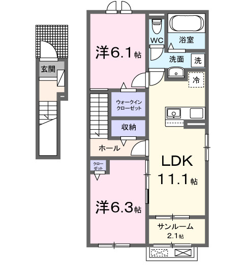 クレールAの間取り