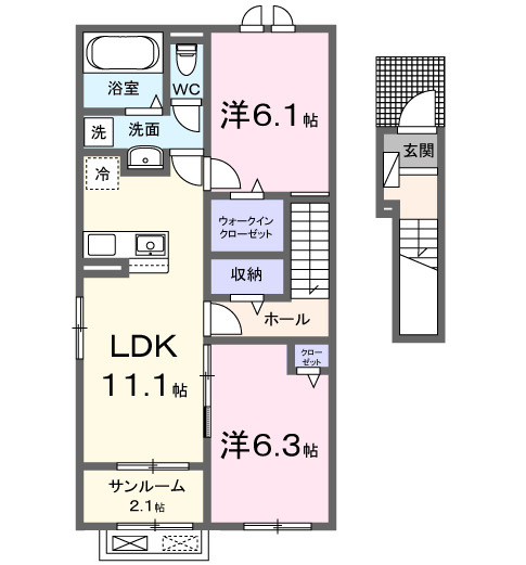クレールAの間取り