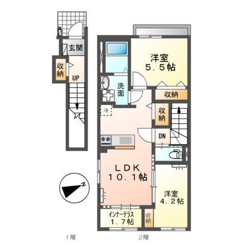 プレミエール岡ノ堂の間取り